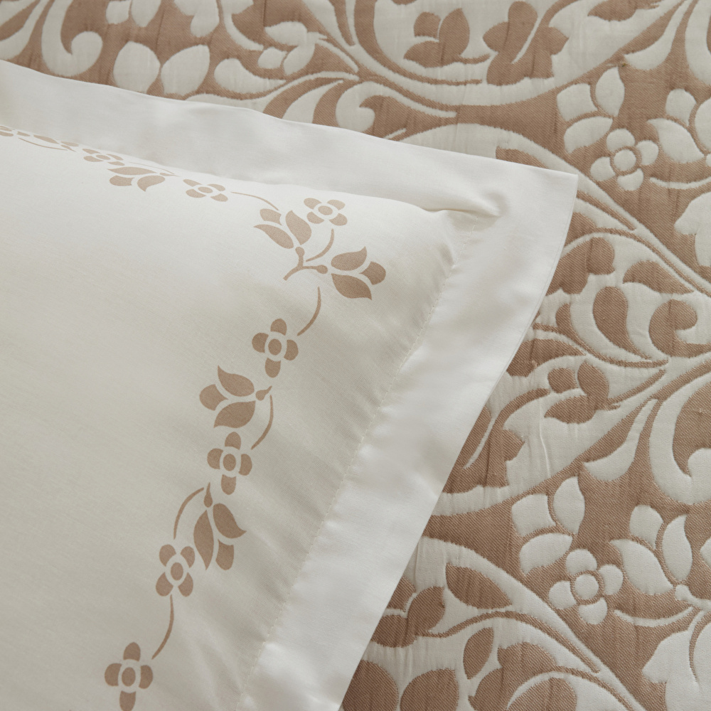 Karaca Home Tiara Çift Kişilik Çarşaflı Yatak Örtüsü Seti Bej görseli 4