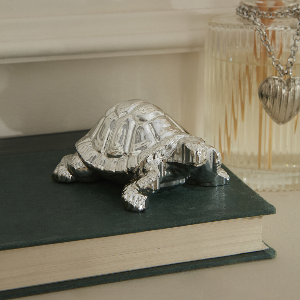 Karaca Home Tiny Turtle Dekoratif Obje Gümüş görseli 1