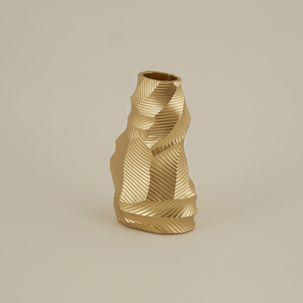 Karaca Home Lana Vazo Gold  12x7,9x20 cm görseli 1