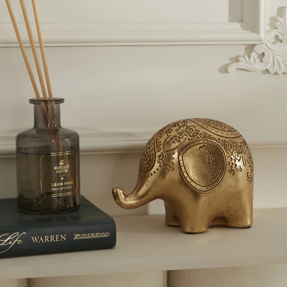 Karaca Home Elephant Biblo Gold 16,5X9,8X11,8CM görseli 1