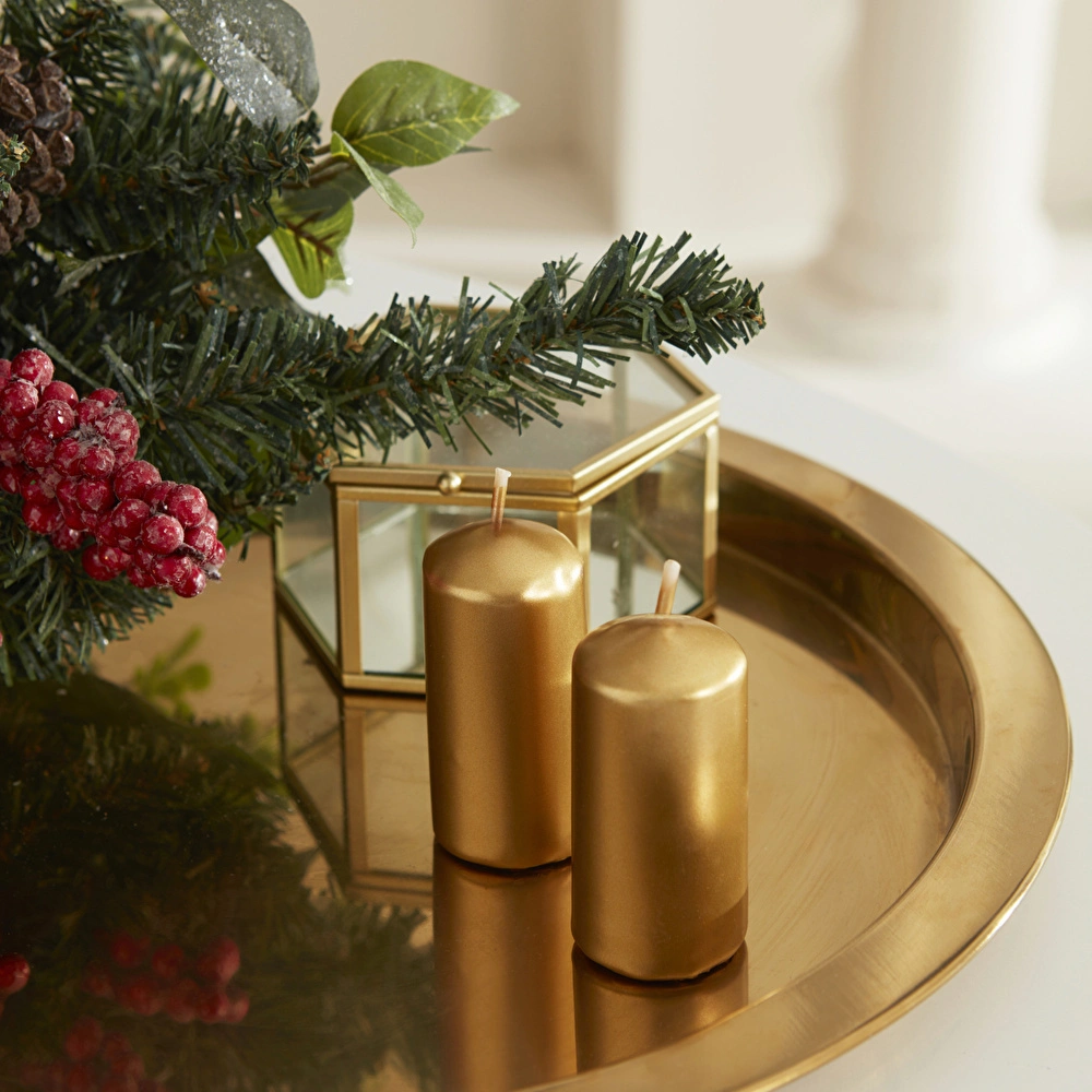 Karaca Home Sütun Mum Gold görseli 1