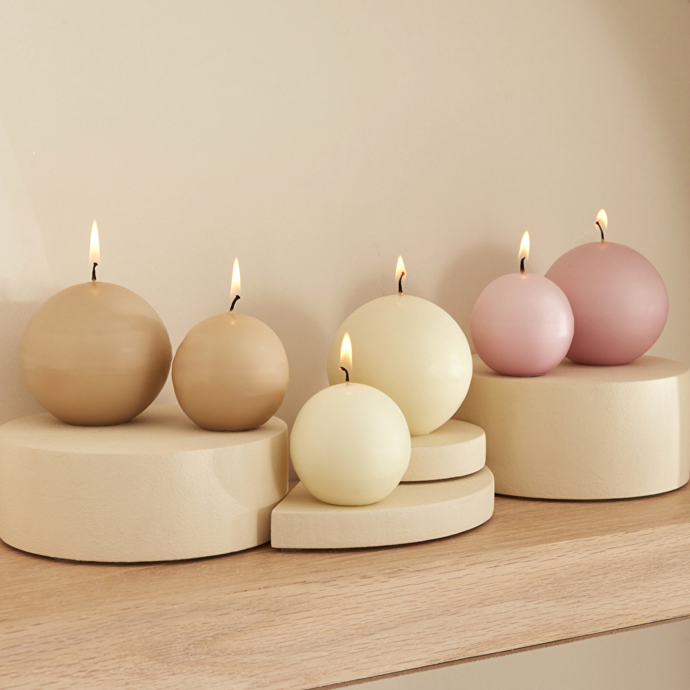 Karaca Home Ball Mum Ekru 8 cm görseli 3