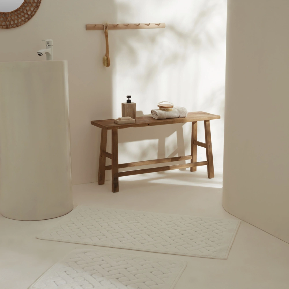 Karaca Home Foley 2'li Banyo Paspası Ekru görseli 1