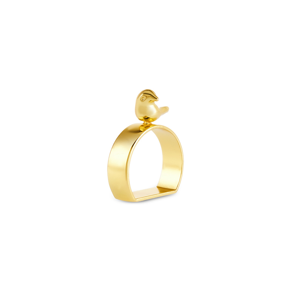 Karaca X Müge Anlı Bird 4'lü Peçete Yüzüğü Gold görseli 1