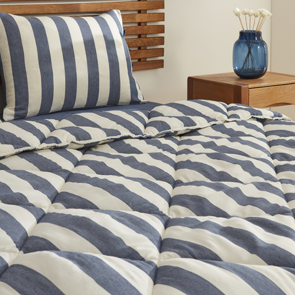 Sarah Anderson Barlet Çift Kişilik Comfort Set/Uyku Seti Çizgili Mavi görseli 4