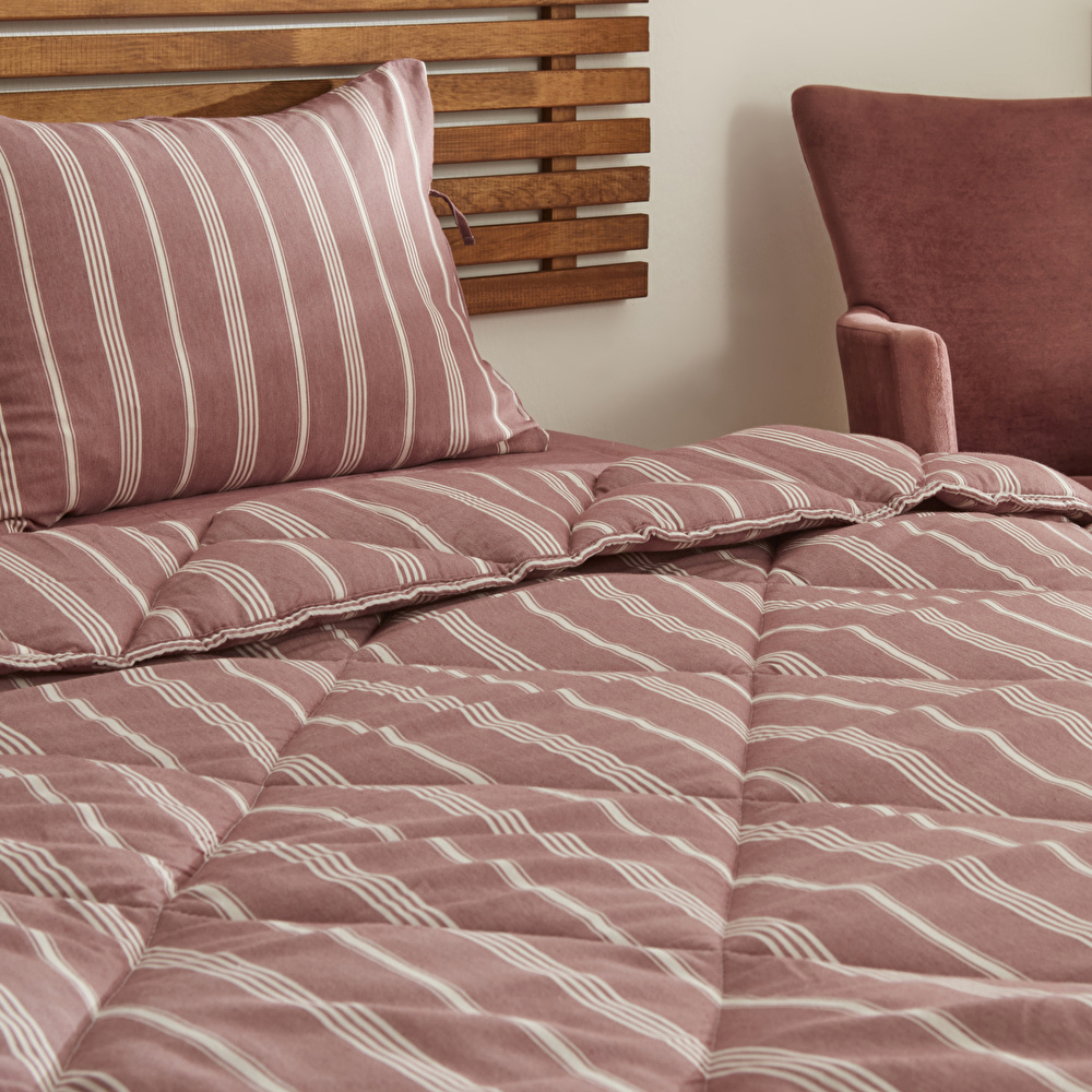Sarah Anderson Barlet Tek Kişilik Comfort Set/Uyku Seti Çizgili Bordo  görseli 4