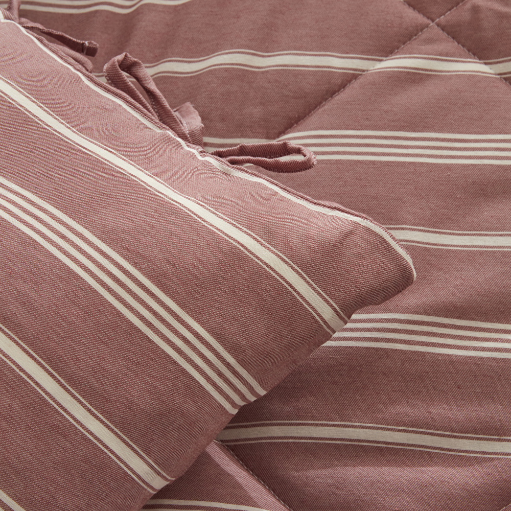 Sarah Anderson Barlet Tek Kişilik Comfort Set/Uyku Seti Çizgili Bordo  görseli 6