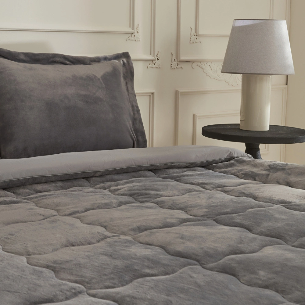 Karaca Home Flufy Çift Kişilik Soft Dream Comfort Set/Uyku Seti Antrasit görseli 2