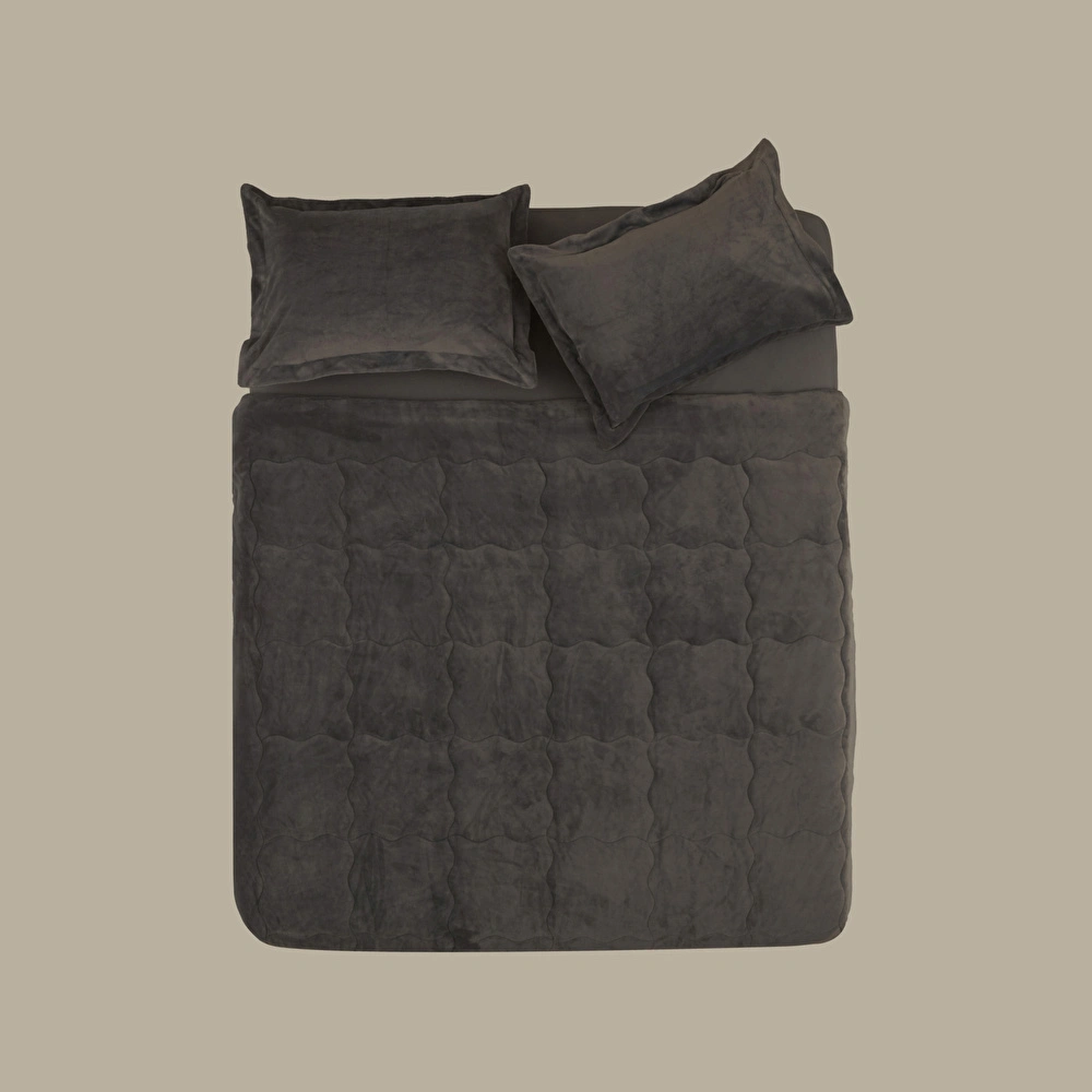 Karaca Home Flufy Çift Kişilik Soft Dream Comfort Set/Uyku Seti Antrasit görseli 7