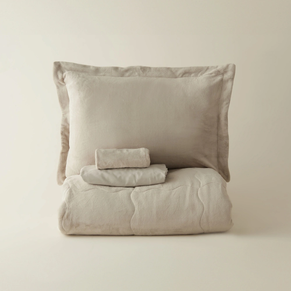Karaca Home Flufy Çift Kişilik Soft Dream Comfort Set/Uyku Seti Bej görseli 5