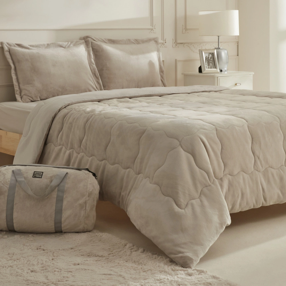 Karaca Home Flufy Çift Kişilik Soft Dream Comfort Set/Uyku Seti Bej görseli 1