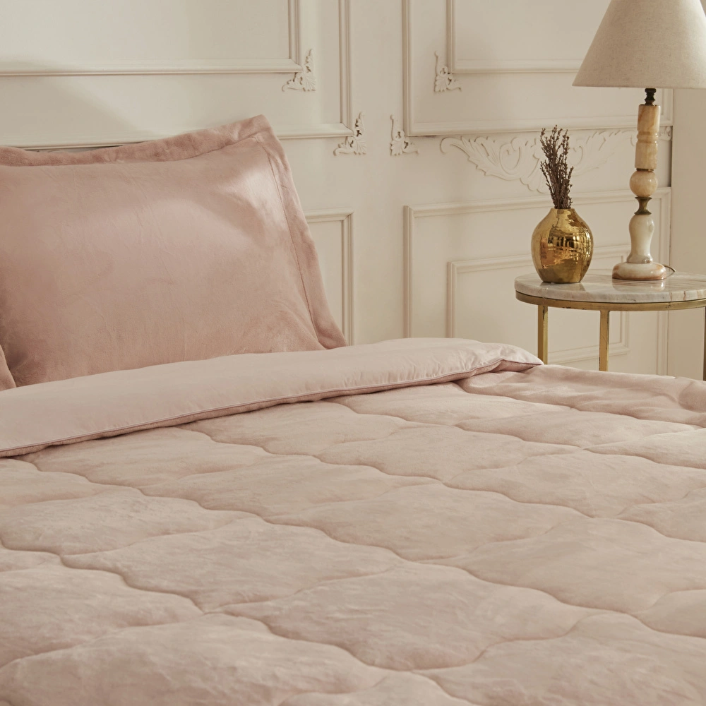 Karaca Home Flufy Çift Kişilik Soft Dream Comfort Set/Uyku Seti Pudra görseli 4