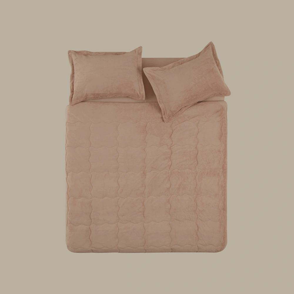 Karaca Home Flufy Çift Kişilik Soft Dream Comfort Set/Uyku Seti Pudra görseli 10