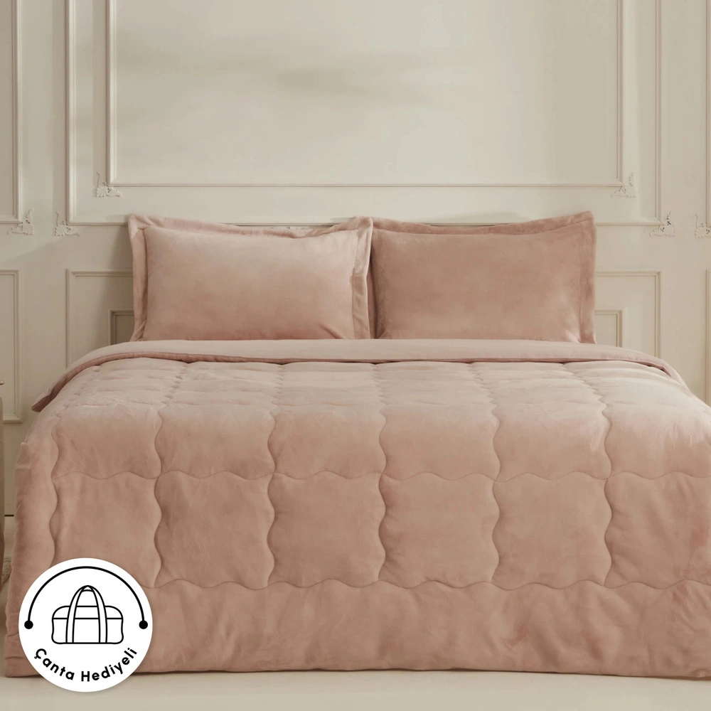 Karaca Home Flufy Tek Kişilik Soft Dream Comfort Set/Uyku Seti Pudra görseli 1