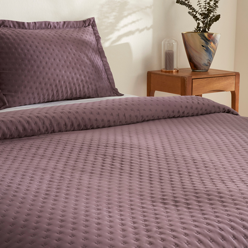 Karaca Home Alice Çift Kişilik Yatak Örtüsü Seti Mürdüm görseli 4