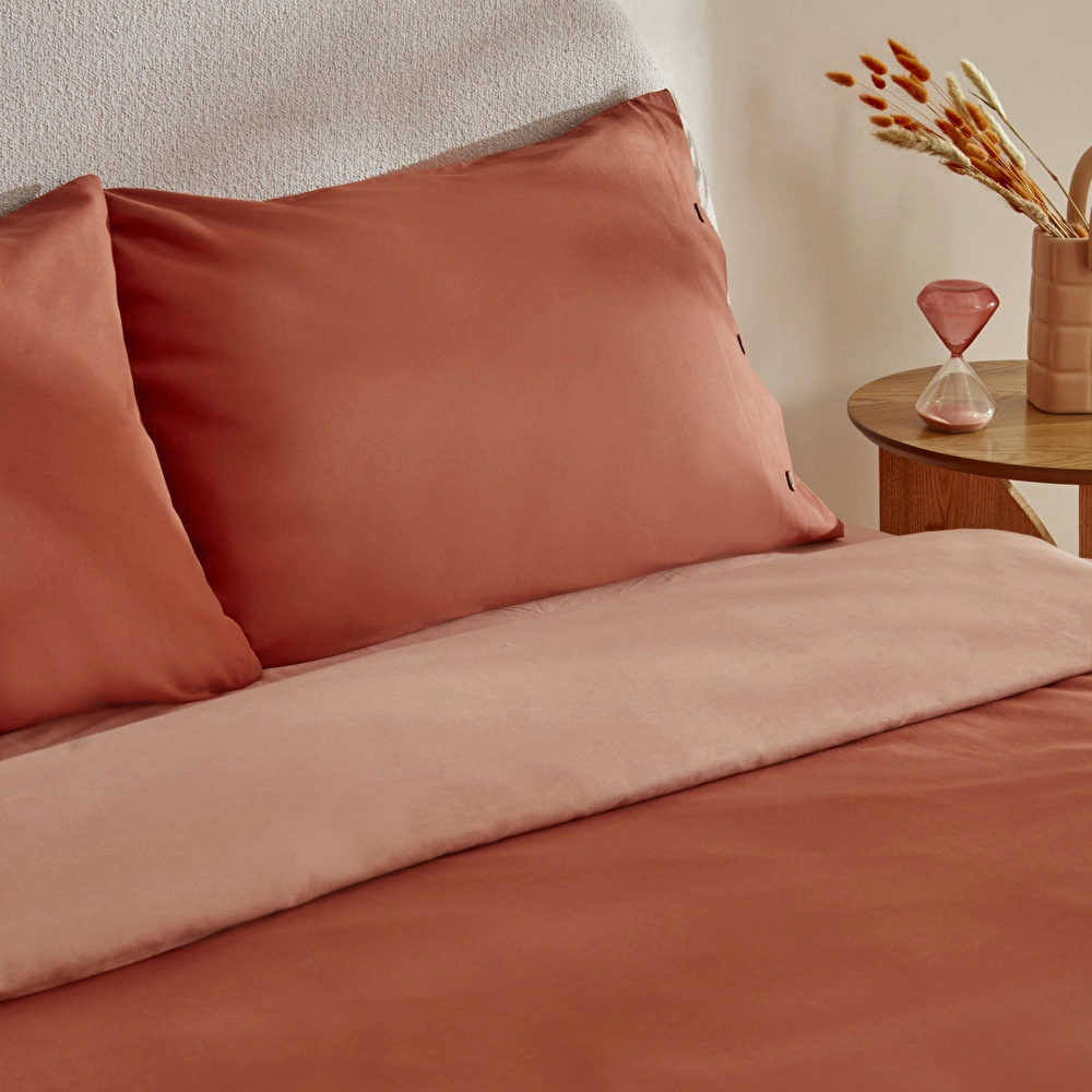 Karaca Home Basis %100 Pamuk Tek Kişilik Nevresim Takımı Terracota görseli 3