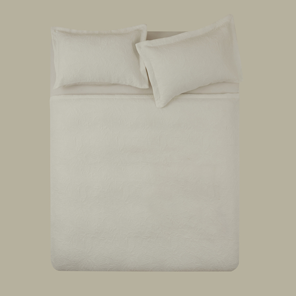 Karaca Home Olivia Çift Kişilik Yatak Örtüsü Seti Offwhite görseli 8