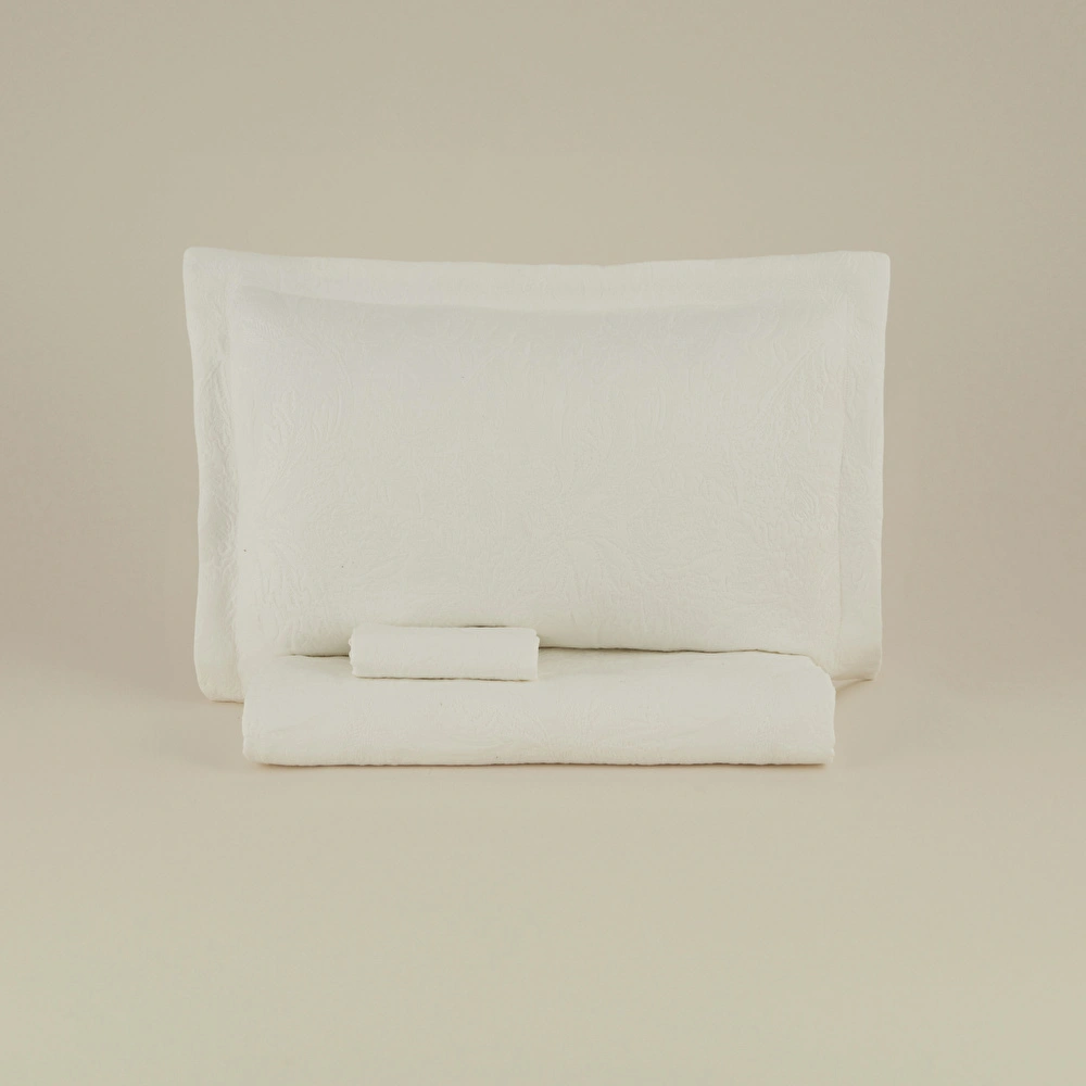 Karaca Home Olivia Çift Kişilik Yatak Örtüsü Seti Offwhite görseli 9