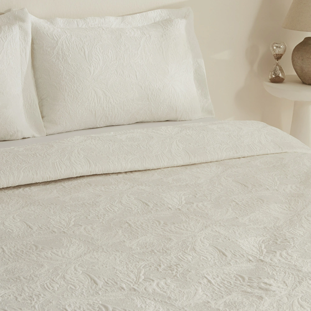 Karaca Home Olivia Çift Kişilik Yatak Örtüsü Seti Offwhite görseli 4