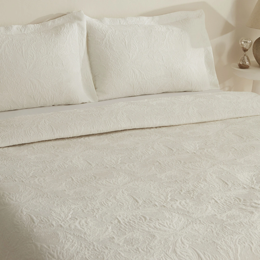Karaca Home Olivia Çift Kişilik Yatak Örtüsü Seti Offwhite görseli 5