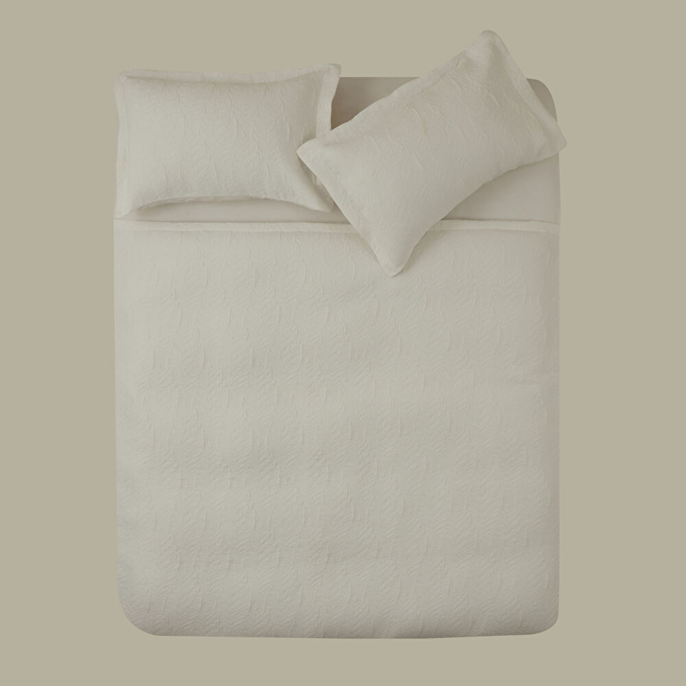 Karaca Home Serenity Çift Kişilik Yatak Örtüsü Seti Beyaz thumbnail 7