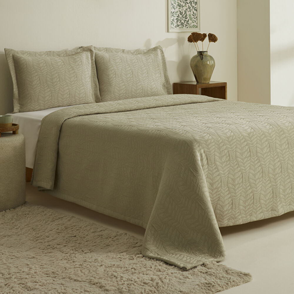 Karaca Home Serenity Çift Kişilik Yatak Örtüsü Seti Adaçayı thumbnail 2