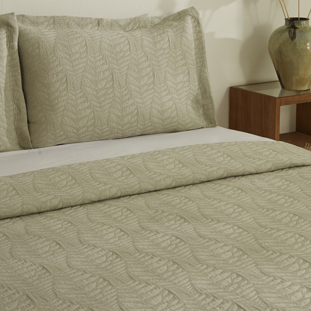 Karaca Home Serenity Çift Kişilik Yatak Örtüsü Seti Adaçayı thumbnail 3