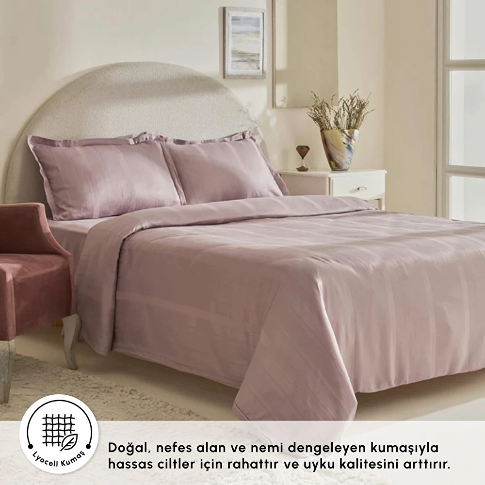 Karaca Home Alvin Çift Kişilik Nevresim Takımı Mürdüm görseli 2