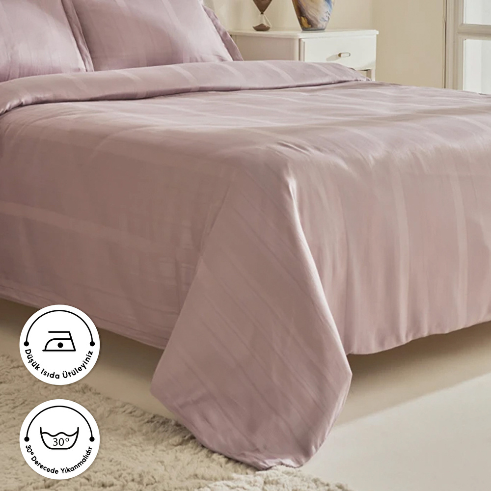 Karaca Home Alvin Çift Kişilik Nevresim Takımı Mürdüm görseli 5