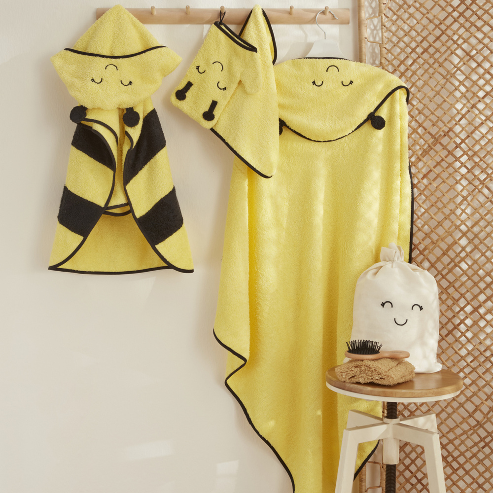 Karaca Home Bebek Little Bee Havlu Kundak Kese Set görseli 1