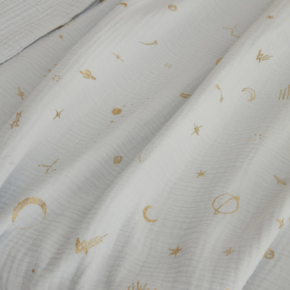 Karaca Home Starry Müslin %100 Pamuk Bebek Battaniye Mavi 70x100 cm görseli 3