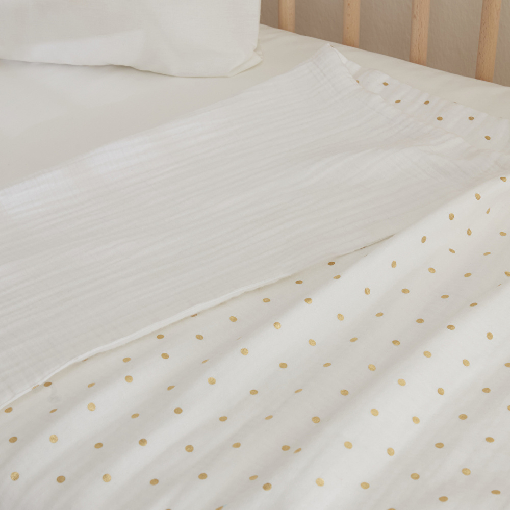 Karaca Home Bonbon Müslin %100 Pamuk Bebek Battaniye Beyaz 70x100 cm görseli 3