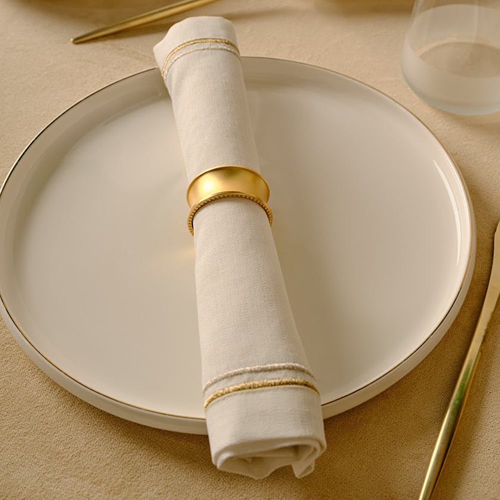 Karaca Home Royal 2'li Peçete Yüzüğü Gold görseli 2