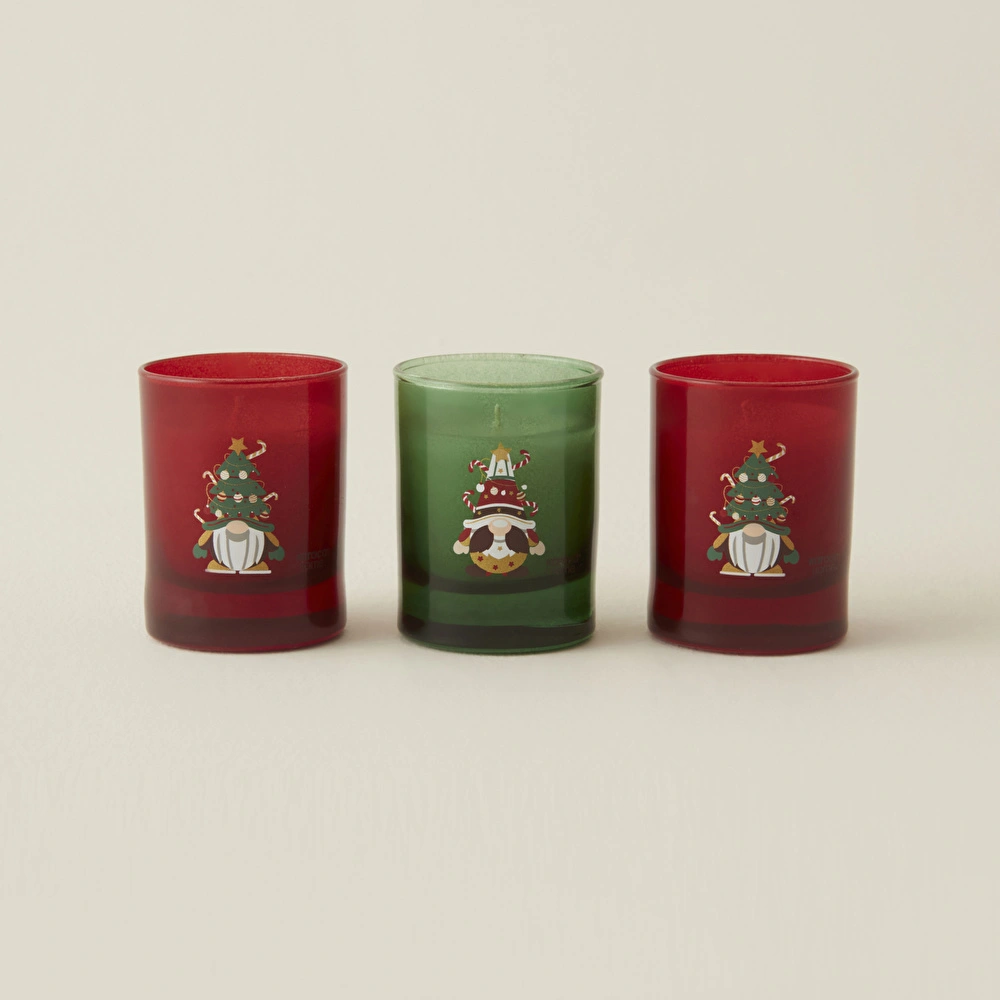 Karaca Home New Year Yılbaşı Gnome Village 3'lü Kokulu Mum Seti görseli 2