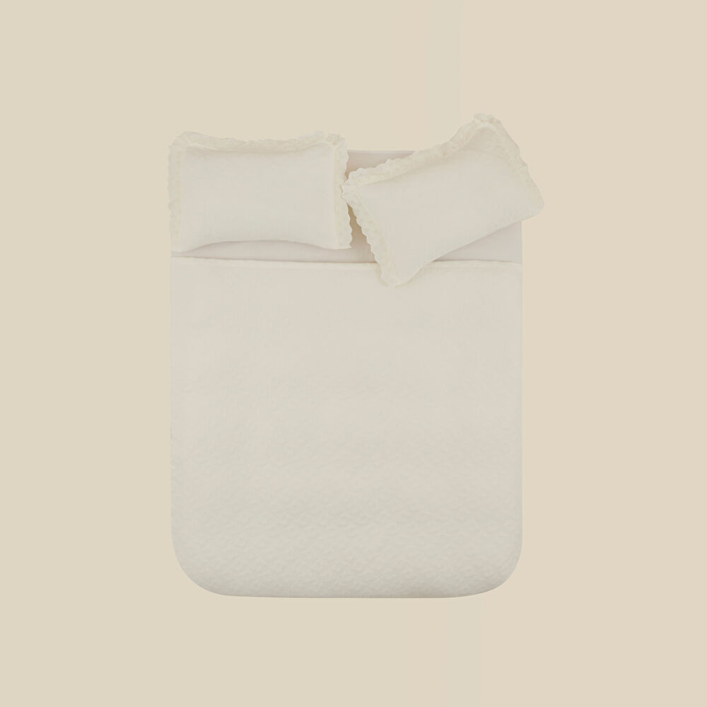 Karaca Home Arya Çift Kişilk Yatak Örtüsü Seti Offwhite thumbnail 8