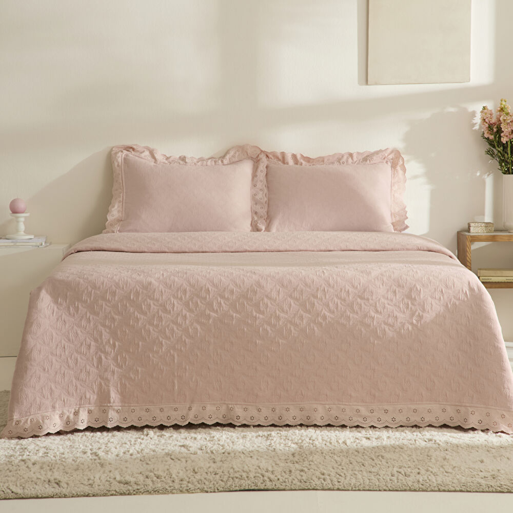 Karaca Home Arya Çift Kişilk Yatak Örtüsü Seti Offwhite thumbnail 9