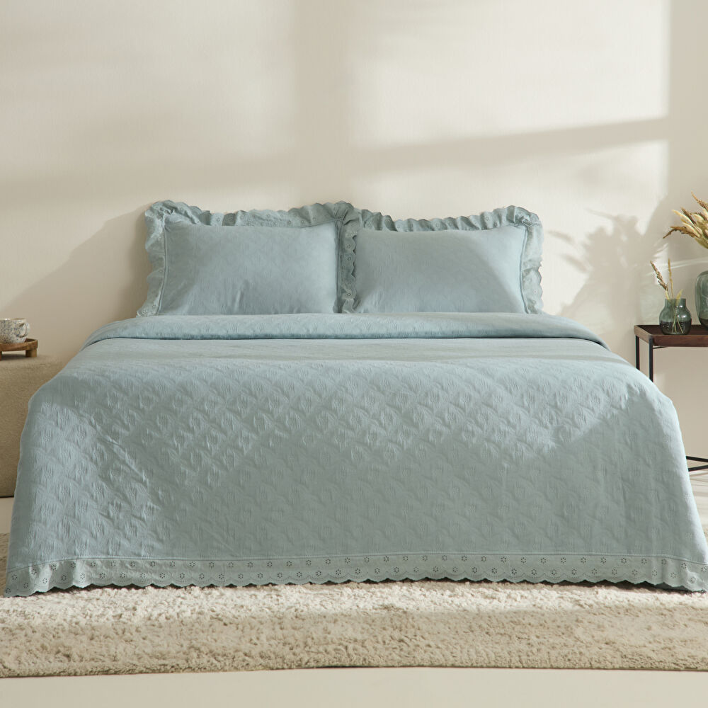 Karaca Home Arya Çift Kişilk Yatak Örtüsü Seti Offwhite thumbnail 10