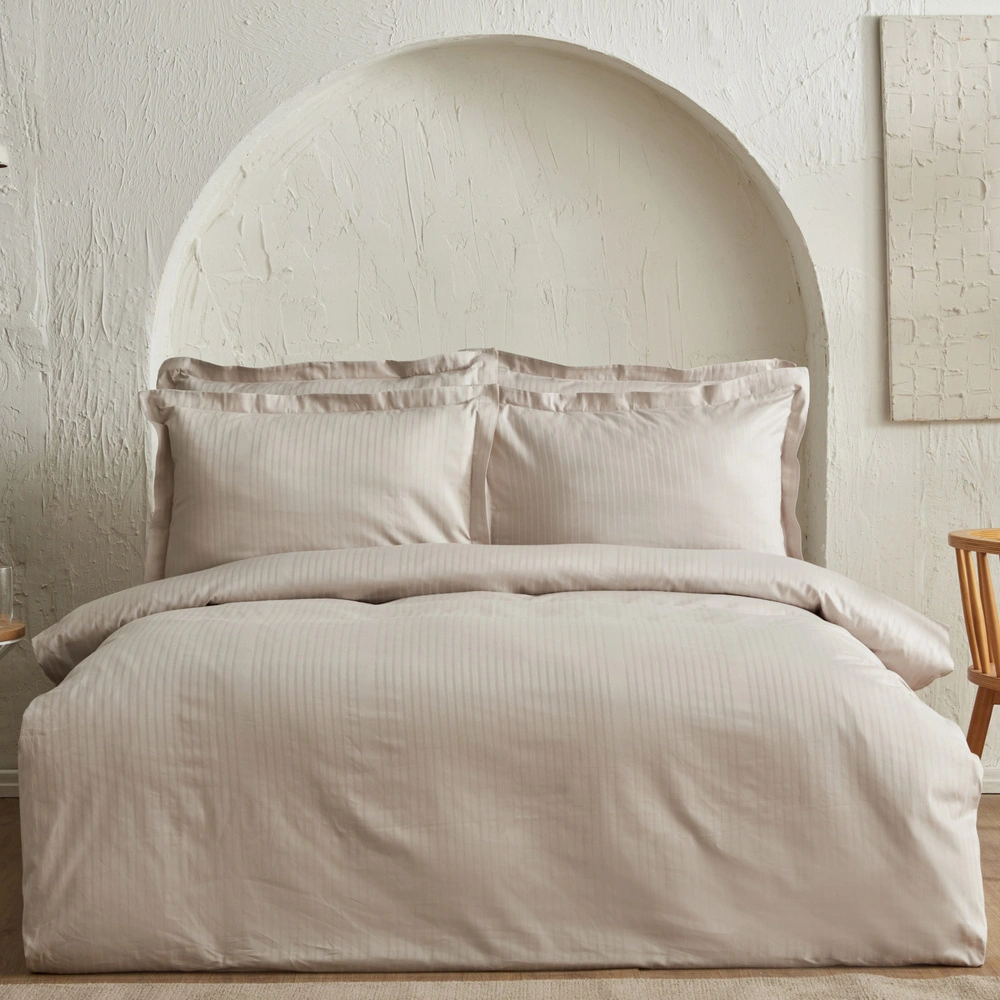 Karaca Home Uniq %100 Pamuk Saten King Size Nevresim Takımı Taş görseli 1