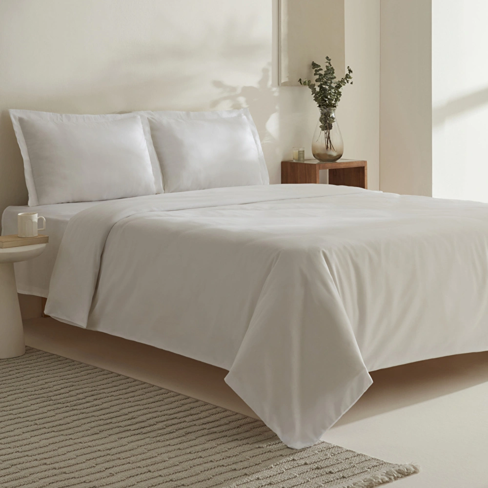 Karaca Home Jemma 120 Tel %100 Pamuk Saten Çift Kişilik Nevresim Takımı Beyaz görseli 2
