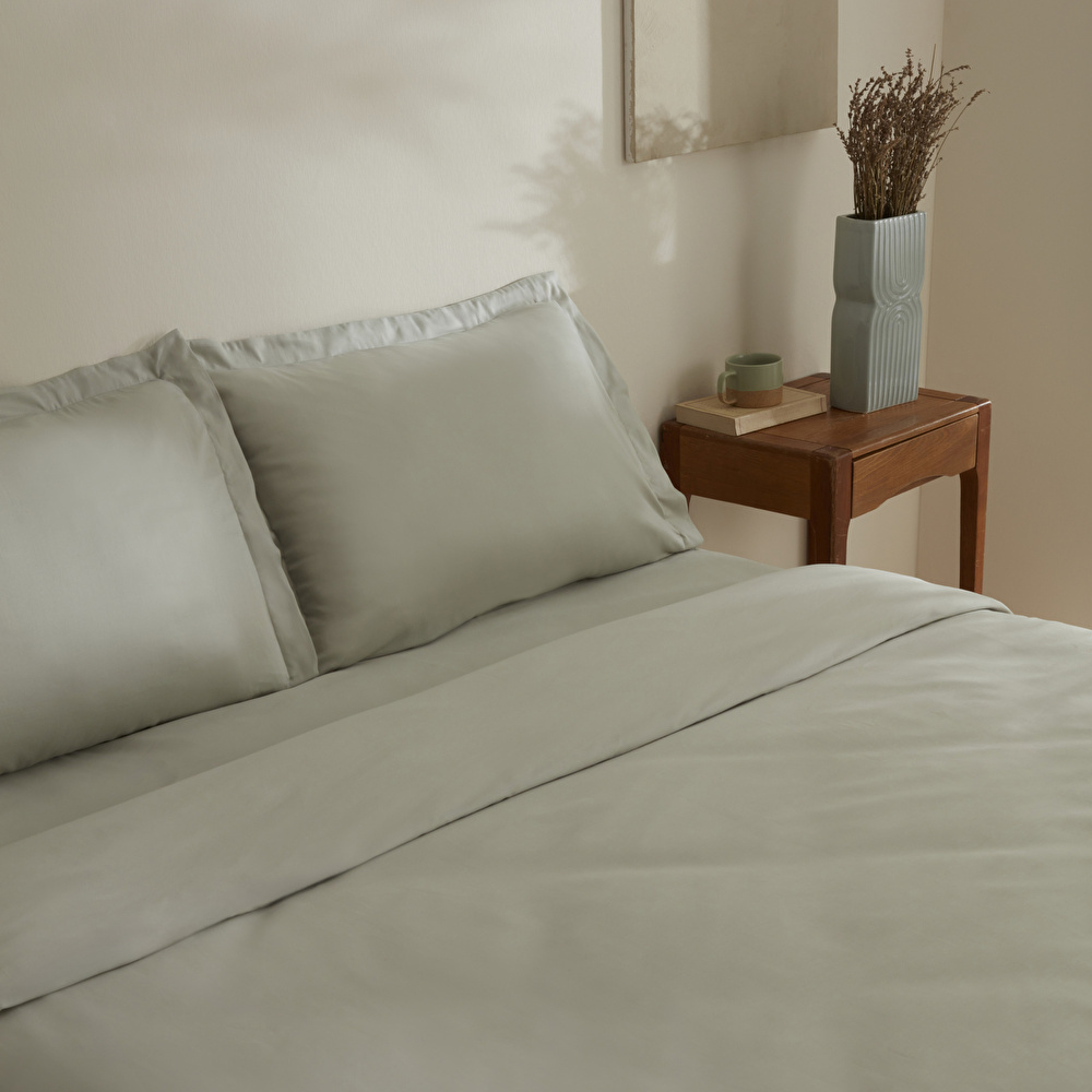 Karaca Home Jemma 120 Tel %100 Pamuk Saten Çift Kişilik Nevresim Takımı Yeşil görseli 3