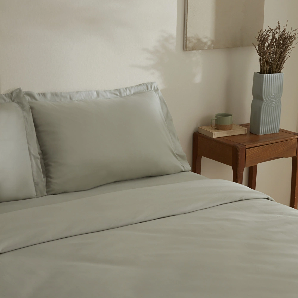 Karaca Home Jemma 120 Tel %100 Pamuk Saten Çift Kişilik Nevresim Takımı Yeşil görseli 4