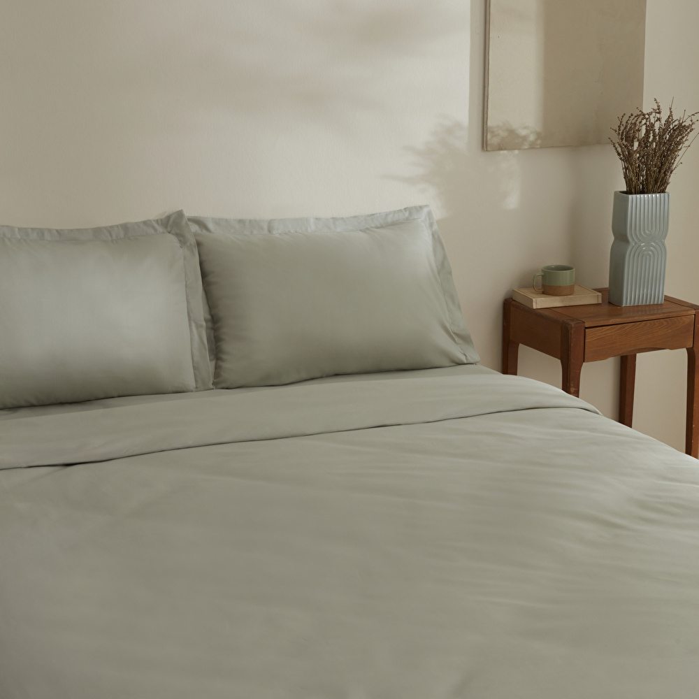 Karaca Home Jemma 120 Tel %100 Pamuk Saten Çift Kişilik Nevresim Takımı Yeşil görseli 5