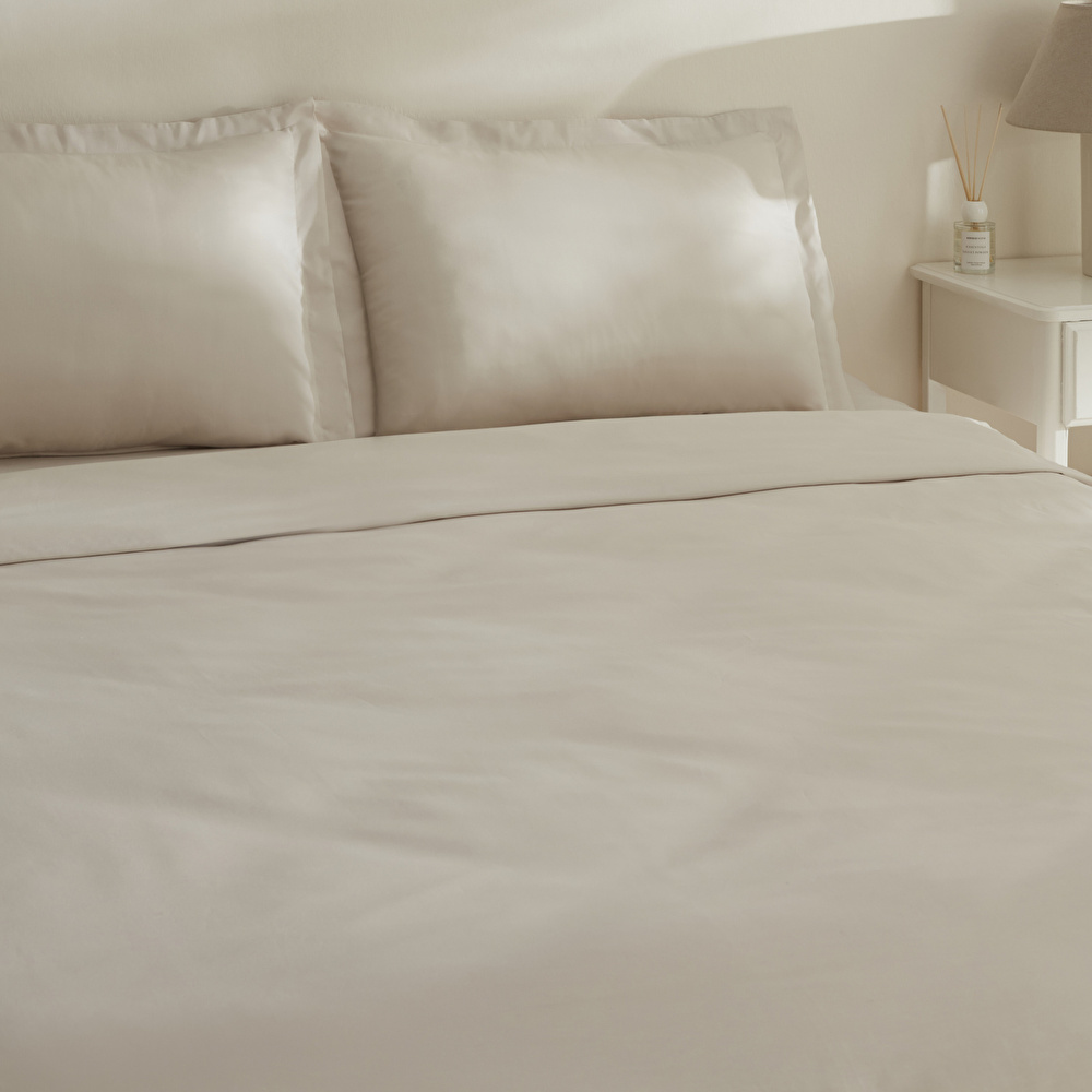 Karaca Home Jemma 120 Tel %100 Pamuk Saten Çift Kişilik Nevresim Takımı Bej görseli 3