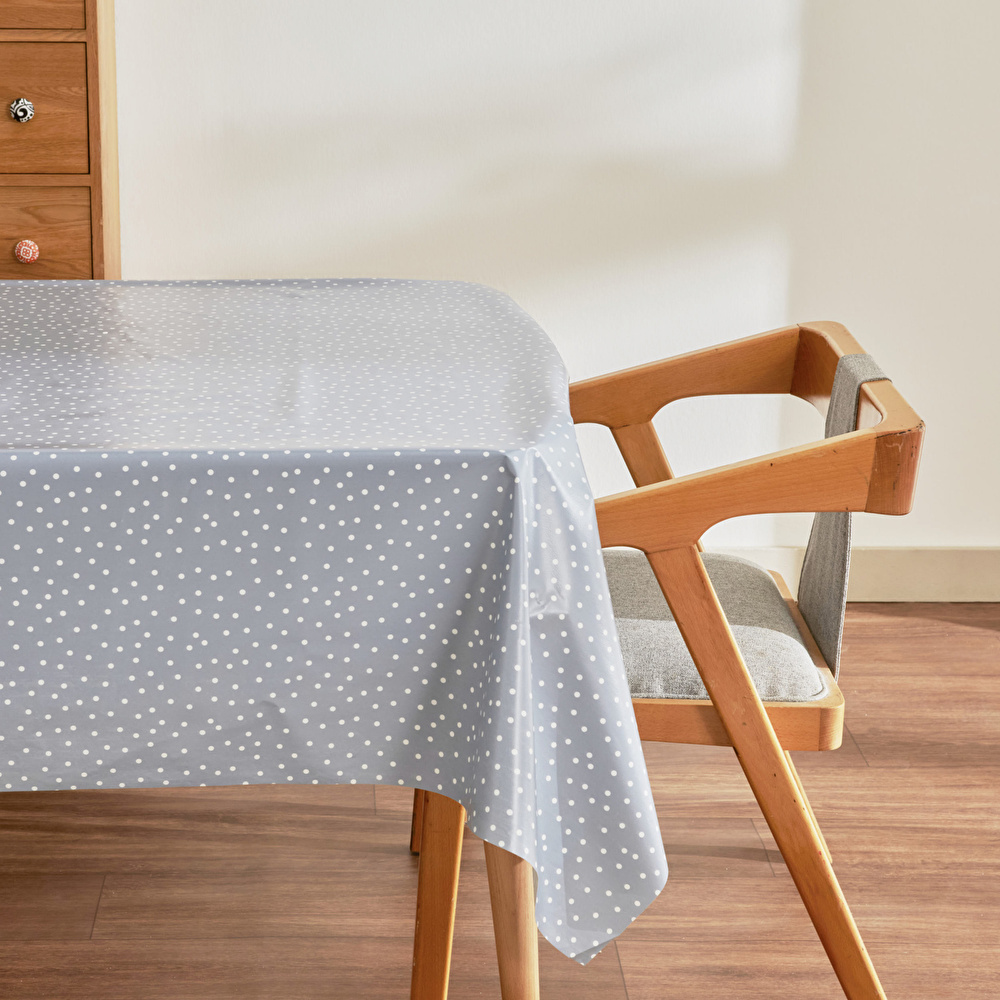  Karaca Home Luna Puantiyeli Pvc Masa Örtüsü Mavi görseli 1