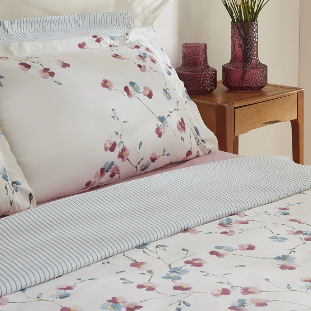 Karaca Home Lilian %100 Pamuk 120 Tel Çift Kişilik Nevresim Takımı Pembe  görseli 4