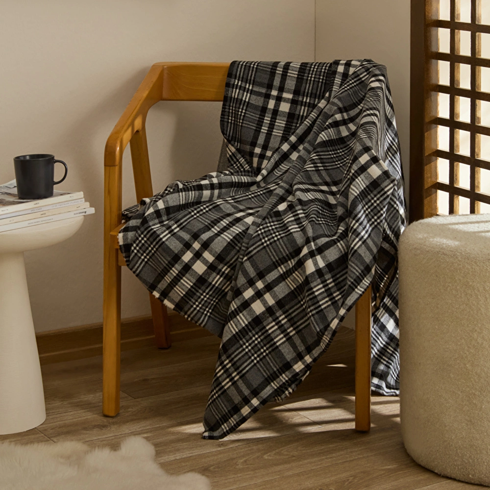 Karaca Home Flanel Throw Tv Battaniyesi Açık Gri görseli 1