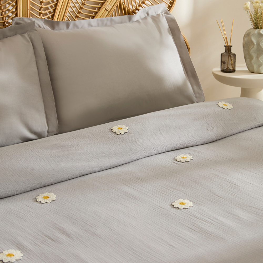 Karaca Home Liona %100 Pamuk Müslin Çift Kişilik Pike Takımı Gri  görseli 3