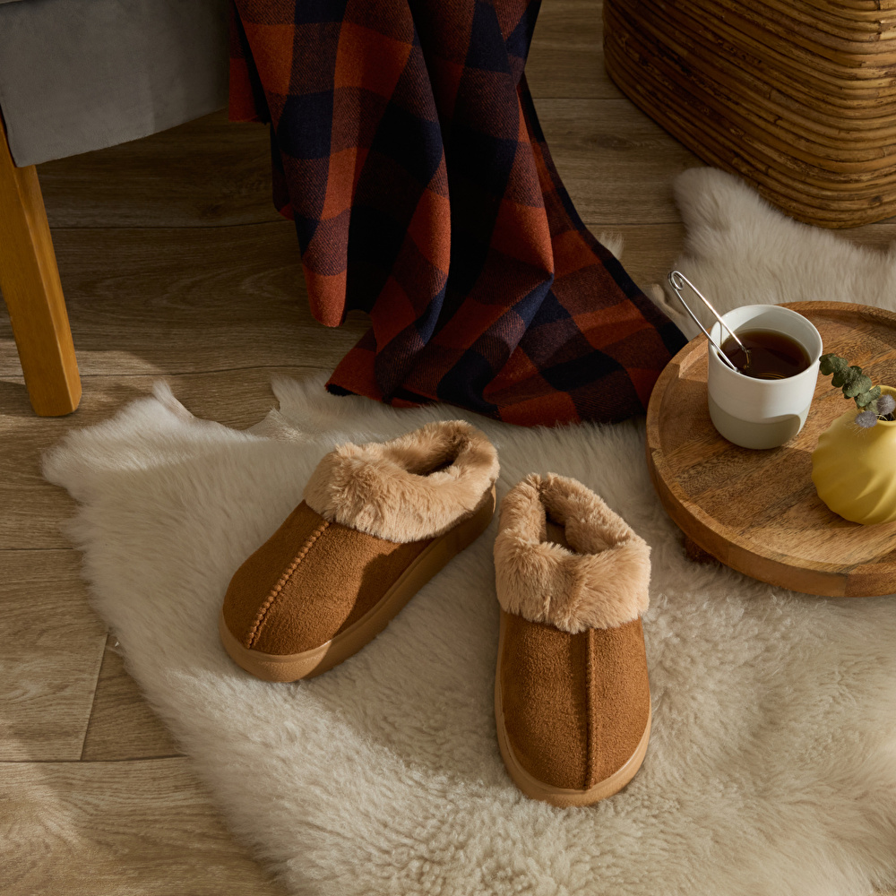 Karaca Home Fuzzy Kadın Ev Terliği 39 Numara Kahverengi görseli 1