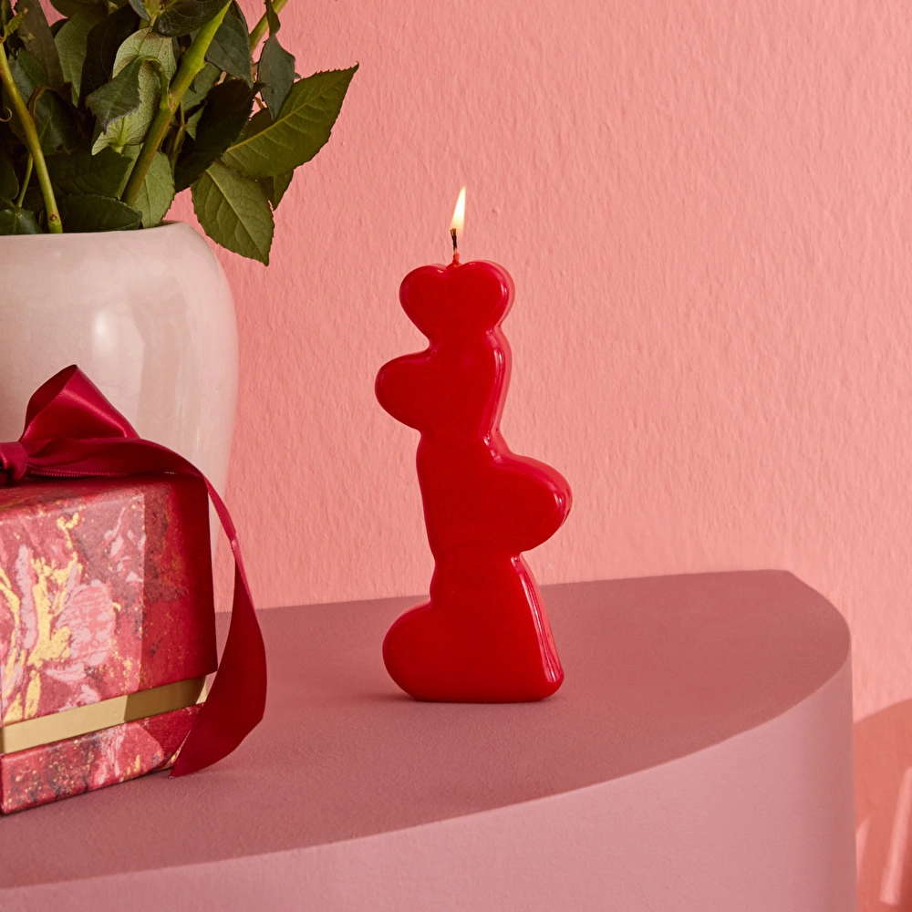 Karaca Home Amour Kalpli Merdiven Mum Kırmızı görseli 1
