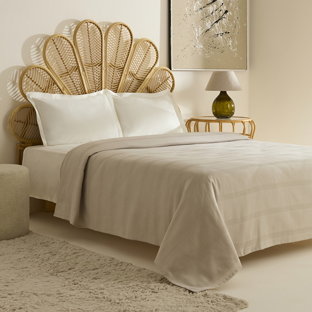 Karaca Home Rosy Çift Kişilik Tek Pike Bej görseli 6